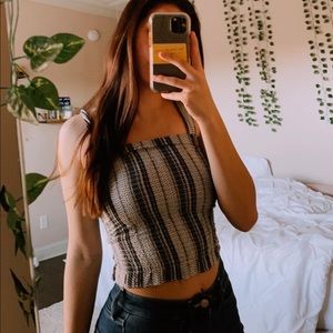 black and white forever 21 crop top